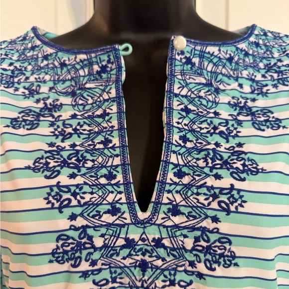 “CABANA LIFE” Striped & Embroidered Mini Dress - Picture 4 of 11